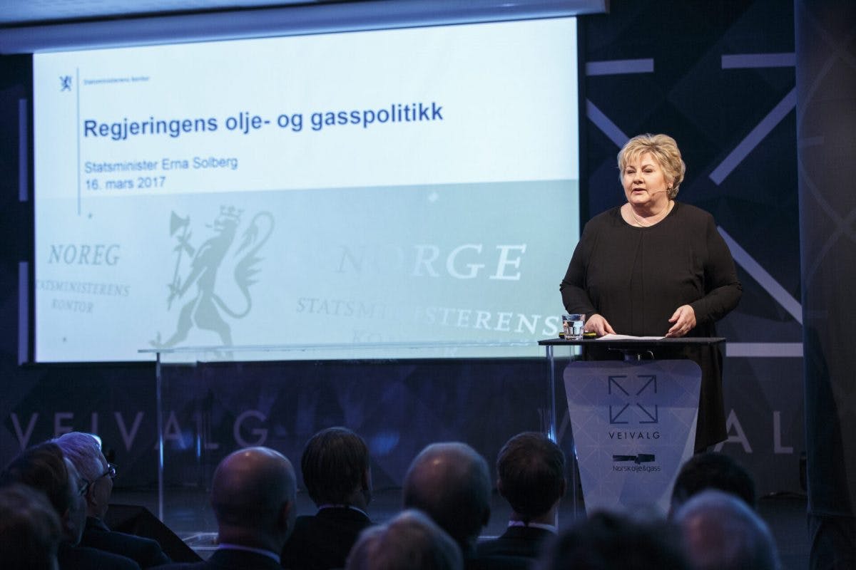 Erna Solberg om olje- og gasspolitikken