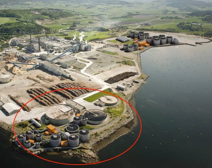 Illustrasjon av anlegg på Skogn.