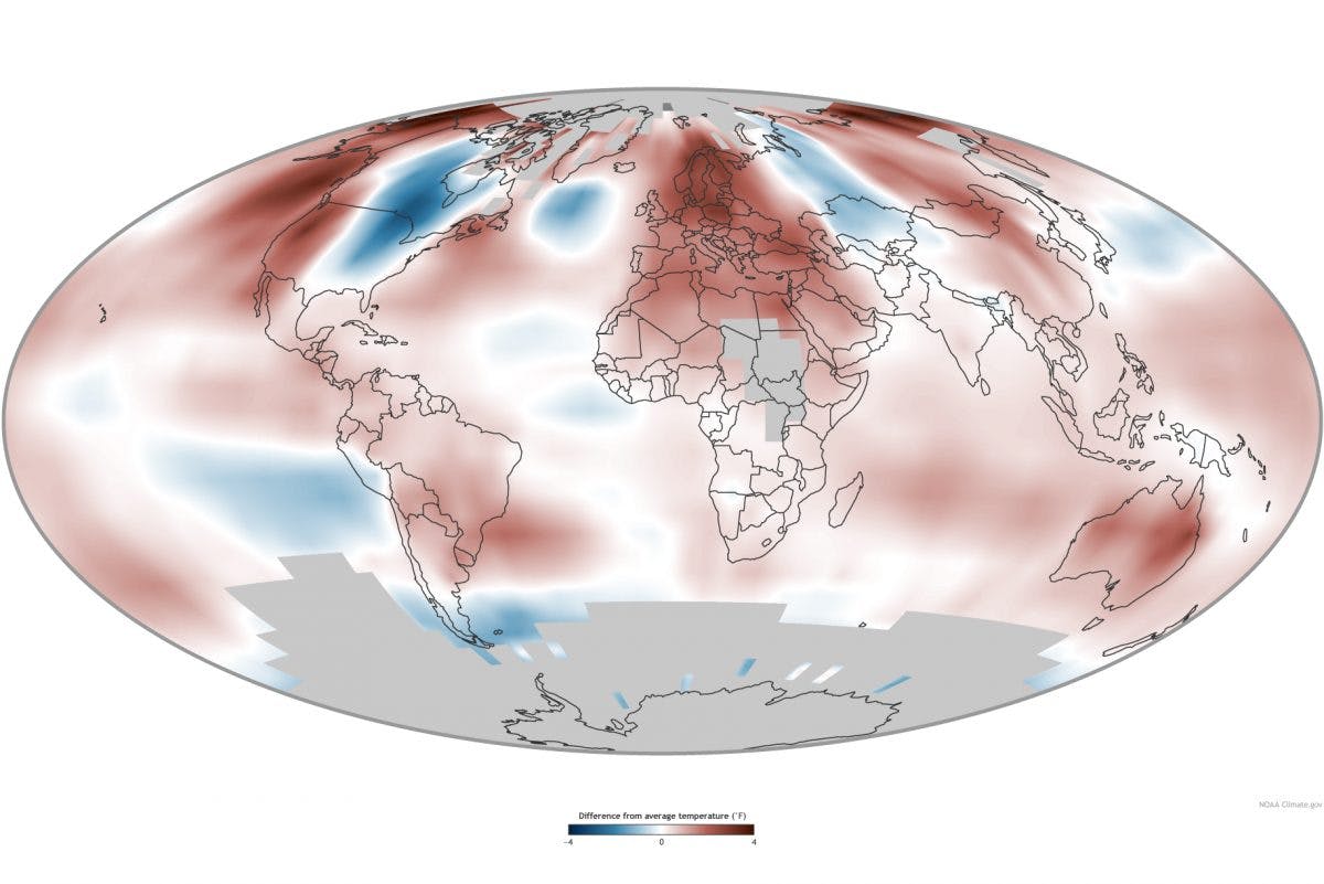 Temperatur 2014 (NOAA)