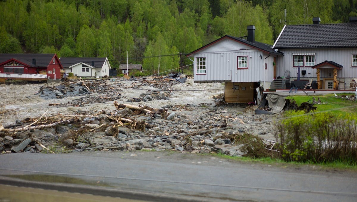 Flommen i Kvam i Gubrandsdalen i 2013