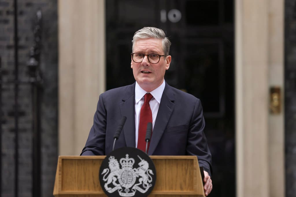 Den nye statsministeren Keir Starmer foran Downing street 10