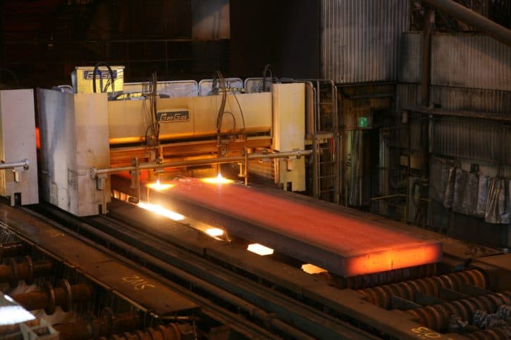 Slabs at continuous casting