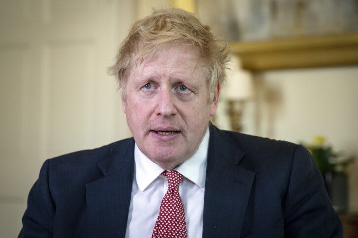 Prime Minister Boris Johnson thanks the NHS in a video message on Easter Sunday. 10 Downing Street.