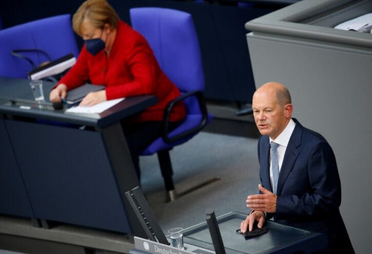 German Minister of Finance Scholz speaks at the Bundestag in Berlin