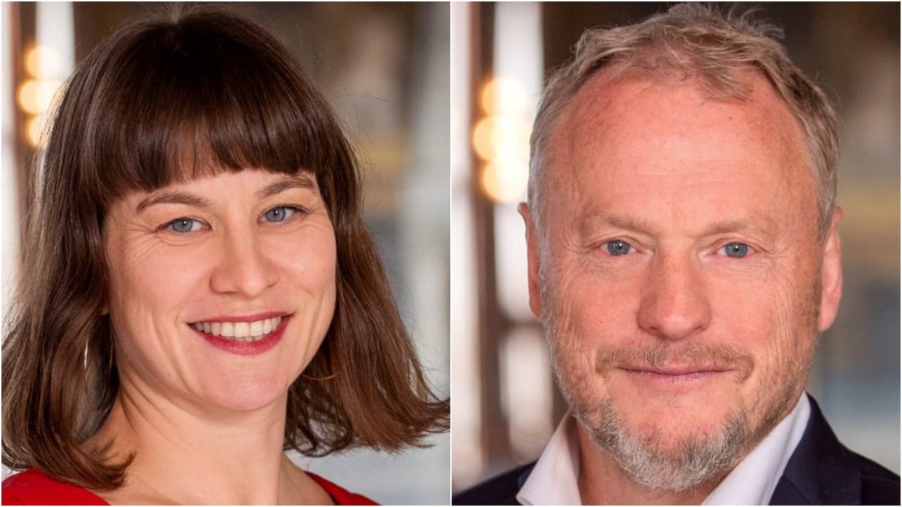 Portretter av Rina M. Hansen og Raymond Johansen