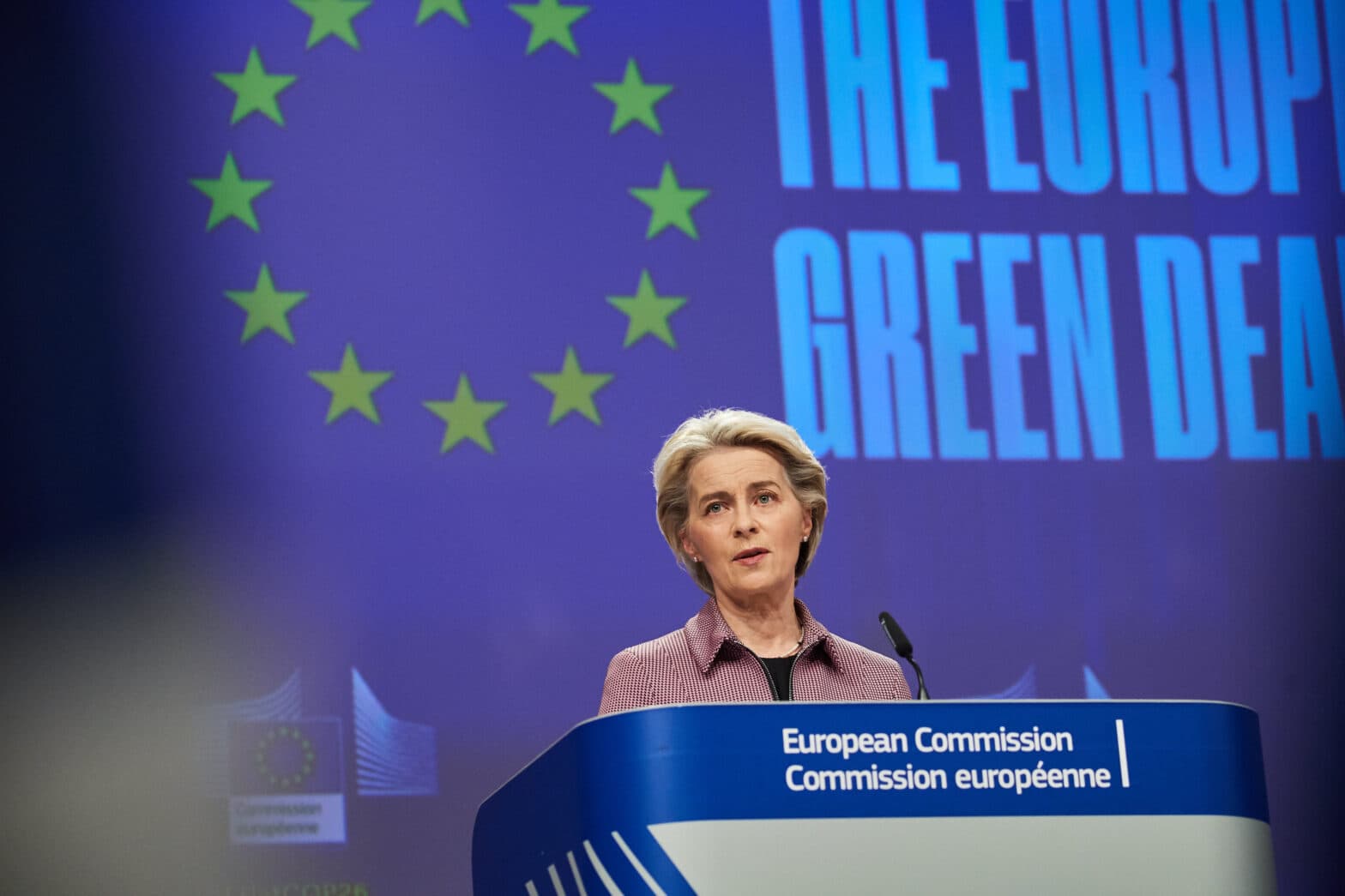 Conférence de presse de Ursula von der Leyen, présidente de la Commission européenne, avant le sommet du G20 et la Conférence des Nations Uniessur les changements climatiques (COP26)