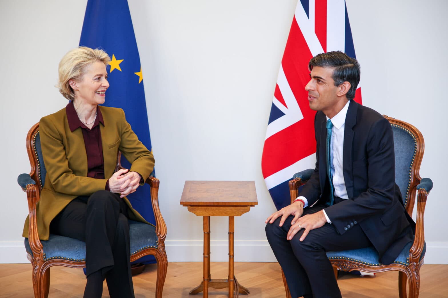 Rishi Sunak, on the right, and Ursula von der Leyen