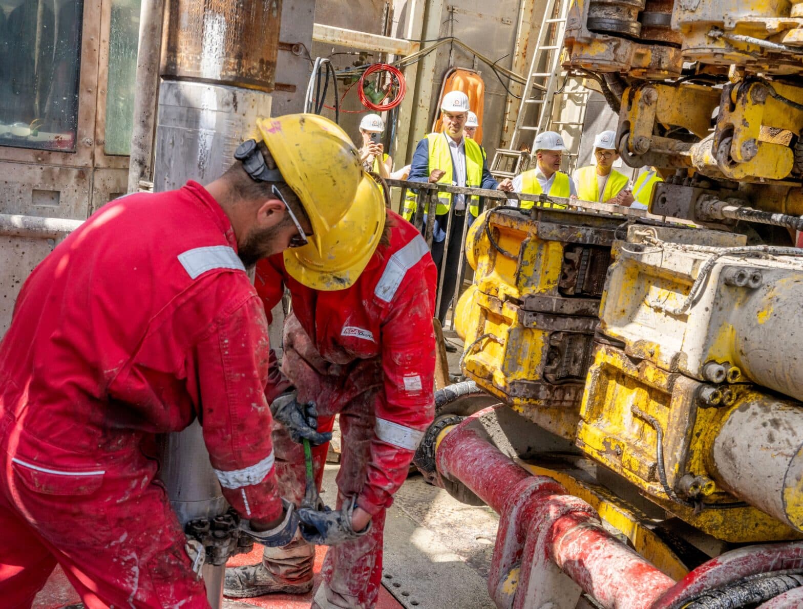 German Chancellor Olaf Scholz attends geothermal power station opening in Geretsried