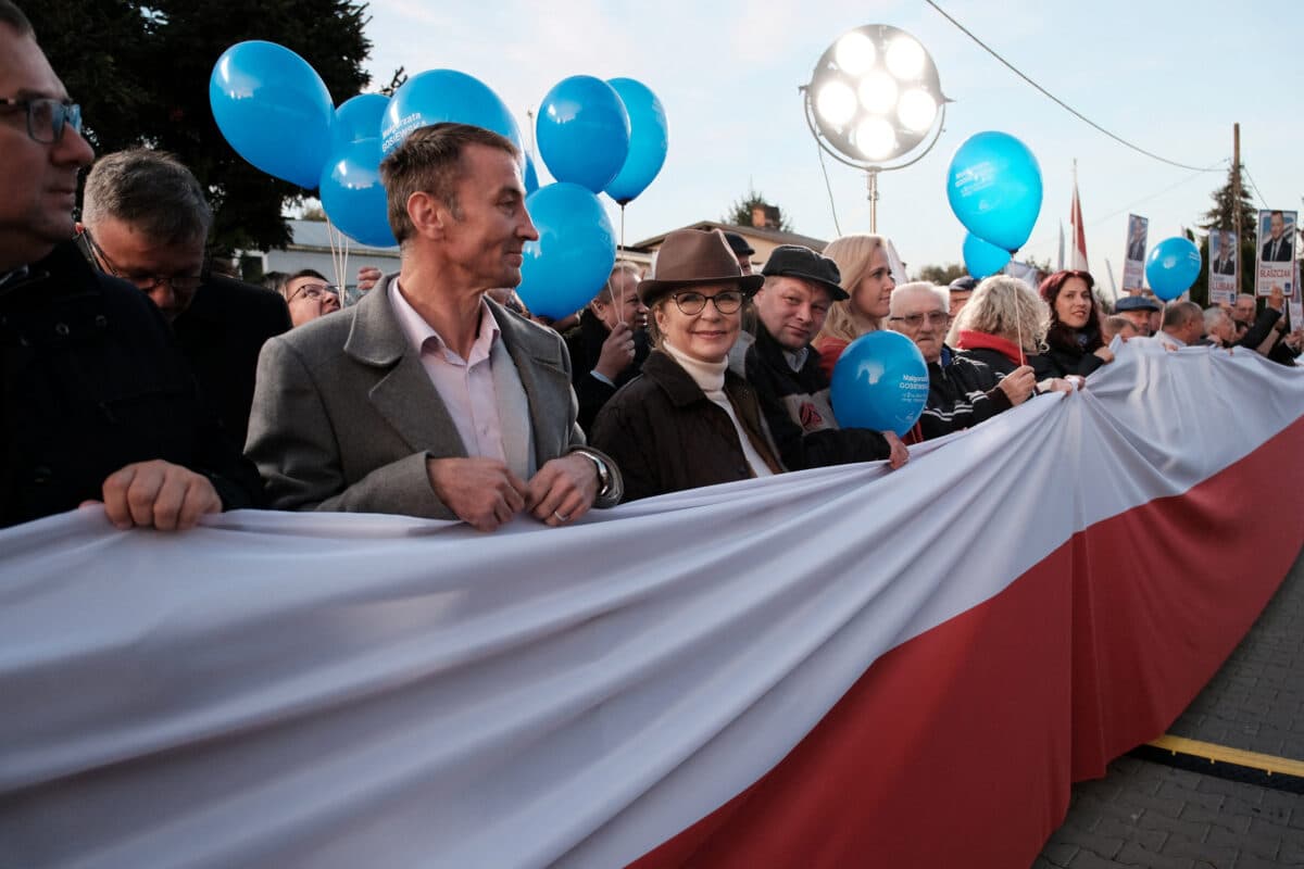 Polish parliamentary elections debate on state broadcaster TVP in Warsaw