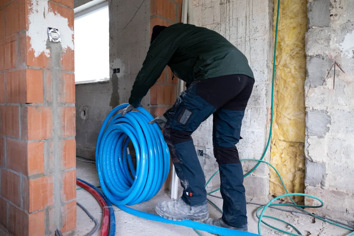 Installation of water pipes