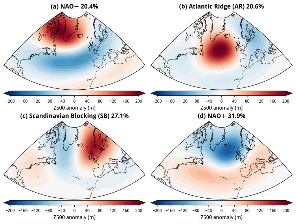 En serie kart som viser temperaturen i forskjellige deler av verden.