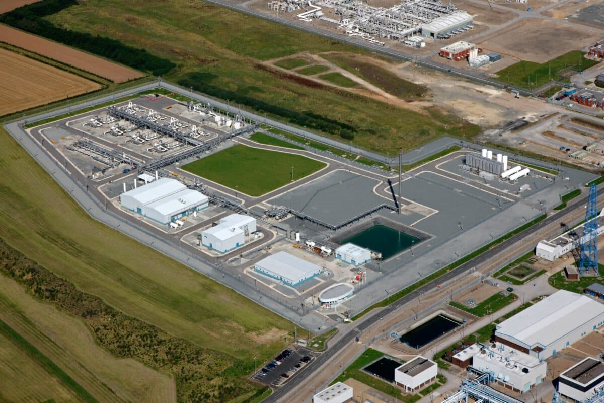 Flyfoto gassmottaksanlegg